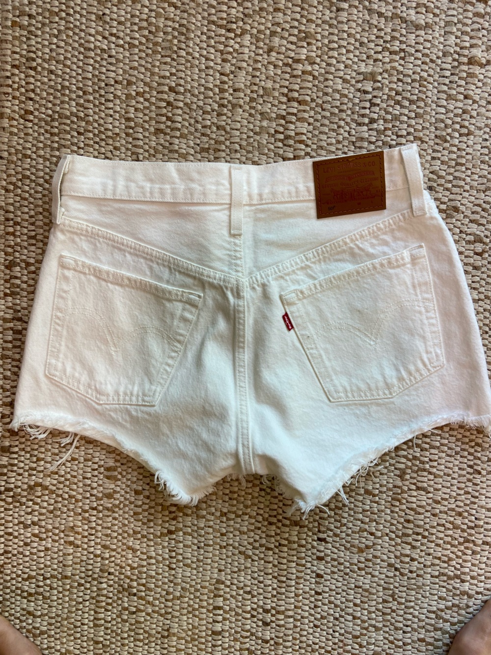 Levi's White Denim Cutoff Shorts